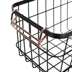 Amazon Basics Stackable Metal Wire Storage Basket Set For Kitchen Or Bathroom - Black/Rose Gold 8 Amazon Basics Stackable Metal Wire Storage Basket Set For Kitchen Or Bathroom - Black/Rose Gold -Brabantia Shop 51bLYfyQi9L