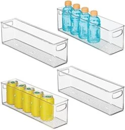 Plastic Stackable Kitchen Organizer - Storage Bin With Handles For Refrigerator, Freezer, Cabinet, And Pantry Shelves Organization - Food Container - Ligne Collection - 4 Pack - Clear -Brabantia Shop 51bZY4e5W8L. AC