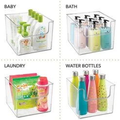 MDesign Modern Plastic Open Front Dip Storage Organizer Bin Basket For Kitchen Organization - Shelf, Cubby, Cabinet, Cupboard, And Pantry Organizing Decor - Ligne Collection - 4 Pack - Clear -Brabantia Shop 51bp9Z8eKDL