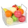 Large Fruit Basket Stainless Steel, 10"Lx9.3"Wx6.7"H Metal Wire Basket For Pantry, Freezer Vegetable Basket, Kitchen Countertop Organizer, Cabinet Storage For Fruits, Spices, Drinks And Snacks