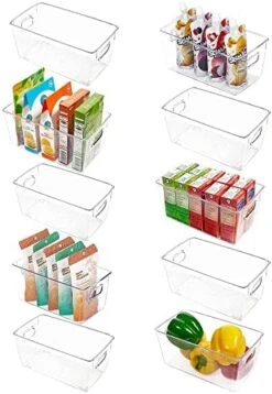 Clear Plastic Pantry Organizer Bins, 6 PCS Food Storage Bins With Handle For Refrigerator, Fridge, Cabinet, Kitchen, Countertops, Cupboard, Freezer Organization And Storage, BPA Free, Medium -Brabantia Shop 51dPqeYARmL. AC