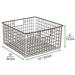 MDesign Farmhouse Decor Metal Wire Food Organizer Storage Bin Baskets With Handles For Kitchen Cabinets, Pantry, Bathroom, Laundry Room, Closets, Garage - 2 Pack - Bronze 20 MDesign Farmhouse Decor Metal Wire Food Organizer Storage Bin Baskets With Handles For Kitchen Cabinets, Pantry, Bathroom, Laundry Room, Closets, Garage - 2 Pack - Bronze -Brabantia Shop 51eIwrTu8XL