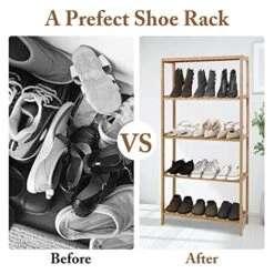 Kinbor 5-Tier Bamboo Bathroon Shelf - Bamboo Shelf Storage Shelving Rack Utility Shelf Multifunctional Bamboo Rack For Bathroom Kitchen Living Room -Brabantia Shop 51eJ5x7e6uL