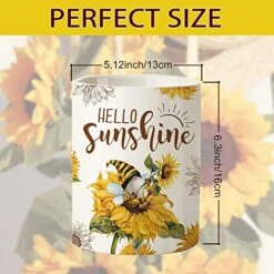 Rabbitable Sunflower Utensil Holder-Sunflower Kitchen Decor-Cooking Tools Sunflower Gnome Kitchen Gifts For Women-Modern Farmhouse Ceramic Utensil Crock With Non-slip Mat For Home Table Party Decor