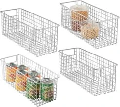 MDesign Shallow Metal Wire Basket For Storage Pantry - Kitchen Organization Basket With Handles - Bin Basket For Organizing Cabinets Or Countertop - Concerto Collection - 4 Pack - Bronze -Brabantia Shop 51fSjNHDG L. AC