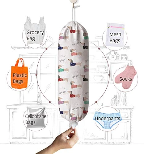 Dachshund Grocery Bag Storage Holder, Grocery Shopping Bags Carrier, Plastic Bag Dispenser, Organizer Recycling Grocery Pocket Containers For Home And Kitchen, 23x9 Inch 2 Dachshund Grocery Bag Storage Holder, Grocery Shopping Bags Carrier, Plastic Bag Dispenser, Organizer Recycling Grocery Pocket Containers For Home And Kitchen, 23x9 Inch - Image 2
