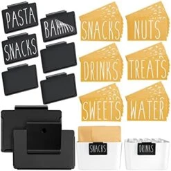 8 Pcs Metal Basket Labels Clip On Holders With 40 Pantry Labels For Storage Bins, Bin Clips Labels For Kitchen Organization And Storage (Black) -Brabantia Shop 51gFslPWD5L. AC
