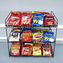 FixtureDisplays® 24" Wide X 14.9" Deep X 23.2" Tall 3-Open-Shelf Wire Rack For Countertop Chips Snack Book Display Organizer Concession Theatre Kitchen Pantry Stand Black 19396-2D -Brabantia Shop 51hK0IinAQL