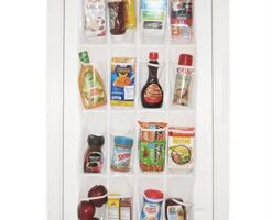Over-The-Door Hanging White Pantry Organizer And Kitchen Storage Unit With 24 Crystal-Clear Vinyl Pockets And 3 Metal Hooks 12 Over-The-Door Hanging White Pantry Organizer And Kitchen Storage Unit With 24 Crystal-Clear Vinyl Pockets And 3 Metal Hooks -Brabantia Shop 51hzP0bg8kL
