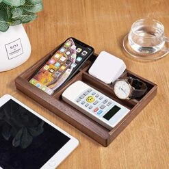 JIADEL Black Walnut Multi-Functional Distressed Vintage Wooden Storage Box, Desk Organizer Tray,5 Division,Jewelry Storage -Brabantia Shop 51i8nqpBKgL