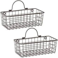 DII Farmhouse Vintage Décor, Wire Wall Basket, Medium, Black, 2 Piece -Brabantia Shop 51iXQuiiSJL. AC