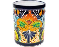 Enchanted Talavera Mexican Talavera Ceramic Large Utensil Holder Spatula Crock Kitchen Counter Organizer Mexican Pottery Utensils Tools Caddy Spoon Rest White Ceramic (Multi Color Large (7.5"H X 6"W) -Brabantia Shop 51jIyRoqbKL