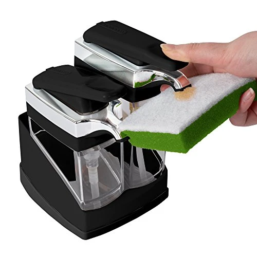 Sink Sider Duo Soap Dispensers With Sponge, Black And Chrome Plating 2 Sink Sider Duo Soap Dispensers With Sponge, Black And Chrome Plating - Image 2