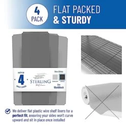 Wire Shelf Liner 18 X 48 - Shelf Liners For Wire Shelf System - 4 Pack In Graphite - Plastic Wire Shelving Shelf Mats-Made In USA -Brabantia Shop 51jnP1Xhr5L