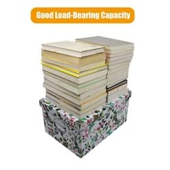 GUOZI Collapsible Storage Box, Decorative Memory Box With Lid & Metal Reinforced Corners, Cardboard File Box With Handles, Organizer Gift Box For Keepsake Toy Photos Office Nursery Wardrobe Bookshelf -Brabantia Shop 51kQTXISKRL