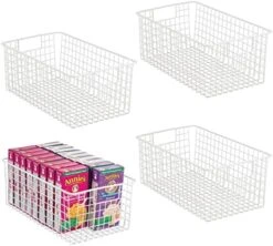 MDesign Shallow Metal Wire Basket For Storage Pantry - Kitchen Organization Basket With Handles - Bin Basket For Organizing Cabinets Or Countertop - Concerto Collection - 4 Pack - Bronze -Brabantia Shop 51kTTh7Dg4L. AC