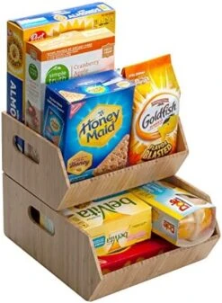 Bamboo Storage Box Multi-Purpose Organizer For Kitchen Supplies Holder, Fruit Bin, Cabinets, Pantry With Built In Handles, Stackable, 12” X 9” X 6” -Brabantia Shop 51l0dg2ynxL. AC