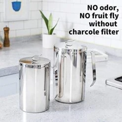 JOE&LEAH Kitchen Stainless Steel Compost Bin (0.92 Gallon) - Premium 304 Rust-Resistant Composter Countertop Bin With Metal Lid Bucket Pail Indoor Outdoor Table Food Waste Scrap Mini Small Large Bag -Brabantia Shop 51l1DDM8yZL