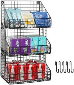 X-cosrack 3 Tier Stackable Tea Bag Organizer Large Size With 5 Hooks Metal Wire Basket Coffee Snack Rack Holder Countertop Caddy Bin Wall Mount Shelf For Office Kitchen Cabinet Pantry Patent Desgin, 11.8x7.8x22 Inch 14 X-cosrack 3 Tier Stackable Tea Bag Organizer Large Size With 5 Hooks Metal Wire Basket Coffee Snack Rack Holder Countertop Caddy Bin Wall Mount Shelf For Office Kitchen Cabinet Pantry Patent Desgin, 11.8x7.8x22 Inch -Brabantia Shop 51l584qP0YL. AC