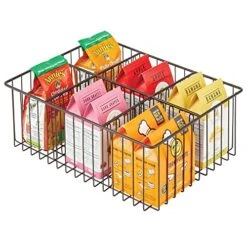 MDesign Farmhouse Decor Metal Wire Food Organizer Storage Bin Baskets For Kitchen Cabinets, Pantry, Bathroom, Laundry Room, Closets, Garage, 6 Sections - Bronze 15 MDesign Farmhouse Decor Metal Wire Food Organizer Storage Bin Baskets For Kitchen Cabinets, Pantry, Bathroom, Laundry Room, Closets, Garage, 6 Sections - Bronze -Brabantia Shop 51l5yeO914L