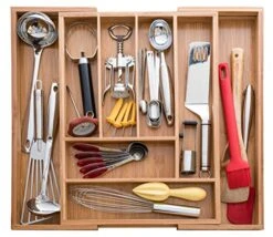 Bellemain Expandable Bamboo Drawer Organizer - Large Kitchen Utensil Holder For Cutlery, Silverware, Flatware Storage - Utensil Organizer For Kitchen Drawers, Desk, Junk Drawer Organizer Tray, 8-Slot -Brabantia Shop 51lP8B48AYL