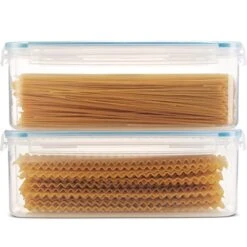 Komax Biokips Pasta Storage Containers W/Locking Lids (Set Of 2) Airtight Food Storage Containers For Pantry - Pasta Containers For Organizing Pantry - Dishwasher Safe Canister Set (11.5 X 3.5 X 4.3) -Brabantia Shop 51ltOvPYzwL
