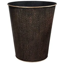 Blue Donuts Wastebasket For Bedroom, Bathroom, Trash Can 6 Liters, Bronze, Stainless Steel