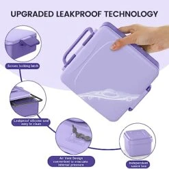 Bento Lunch Box, Lunch Box Kids - 1300ML Insulated Lunch Box With 4 Compartments Bento Box Adult Lunch Box, Leak Proof Lunch Box Containers With Utensils& Food Picks& Cake Cups &Dip Container (Purple) -Brabantia Shop 51mhA6dnScL