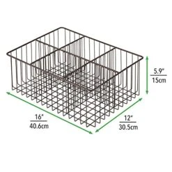 MDesign Farmhouse Decor Metal Wire Food Organizer Storage Bin Baskets For Kitchen Cabinets, Pantry, Bathroom, Laundry Room, Closets, Garage, 6 Sections - Bronze 16 MDesign Farmhouse Decor Metal Wire Food Organizer Storage Bin Baskets For Kitchen Cabinets, Pantry, Bathroom, Laundry Room, Closets, Garage, 6 Sections - Bronze -Brabantia Shop 51mhs30rd8L