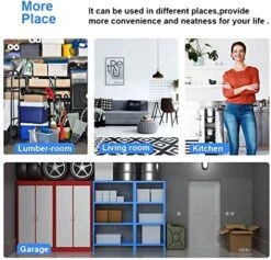 Storage Metal Shelf Wire Shelving Unit With Wheels 82"x48"x18" Sturdy Steel Heavy Duty 6 Tier Layer Rack With Casters For Restaurant Garage Pantry Kitchen Garage Rack Black -Brabantia Shop 51mjTPOHP8L