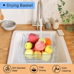 Large Fruit Basket Stainless Steel, 10"Lx9.3"Wx6.7"H Metal Wire Basket For Pantry, Freezer Vegetable Basket, Kitchen Countertop Organizer, Cabinet Storage For Fruits, Spices, Drinks And Snacks -Brabantia Shop 51mmk5wiQHL