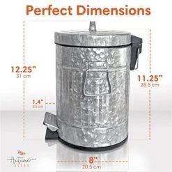 Autumn Alley Farmhouse Bathroom Trash Can - Galvanized Trash Can With Lid And Pedal For Rustic Bathroom, Farmhouse Kitchen Trash Can, Country Home Décor, 5L, 1.3 Gallon, Galvanized Grey -Brabantia Shop 51oGtJqlxEL