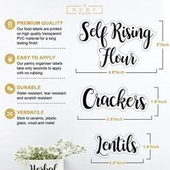 106 Pantry Labels Stickers By 7 Ruby Road For Kitchen Organization And Storage. Clear Water Resistant, Farmhouse Cursive Script For Food Canisters, Containers, Mason Jars For Flour, Sugar, Coffee 8 106 Pantry Labels Stickers By 7 Ruby Road For Kitchen Organization And Storage. Clear Water Resistant, Farmhouse Cursive Script For Food Canisters, Containers, Mason Jars For Flour, Sugar, Coffee -Brabantia Shop 51oexfXfgkL