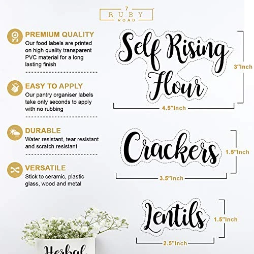 106 Pantry Labels Stickers By 7 Ruby Road For Kitchen Organization And Storage. Clear Water Resistant, Farmhouse Cursive Script For Food Canisters, Containers, Mason Jars For Flour, Sugar, Coffee 3 106 Pantry Labels Stickers By 7 Ruby Road For Kitchen Organization And Storage. Clear Water Resistant, Farmhouse Cursive Script For Food Canisters, Containers, Mason Jars For Flour, Sugar, Coffee - Image 3