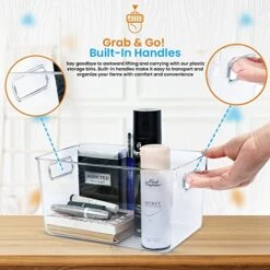 Plastic Storage Bins 11x8x6 Storage Container -Stackable Storage Bins -Home Organization Storage,Kitchen And Refrigerator Organizer Bins,Pantry Organizer Bin,BPA Free (Pack Of 8) -Brabantia Shop 51ozKxkGmYL