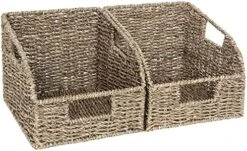 StorageWorks Storage Baskets For Organizing, Wicker Baskets With Built-in Handles, Handwoven Wicker Storage Baskets, Water Hyacinth Wicker Baskets For Shelves Storage, 2 Pack -Brabantia Shop 51pRCpS wyL. AC
