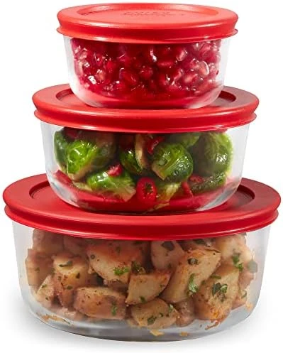 Pyrex Simply Store 6-Pc Glass Food Storage Container Set With Lid, 7-Cup, 4-Cup, & 2-Cup Round Glass Storage Containers With Lid, BPA-Free Lid, Dishwasher, Microwave And Freezer Safe 9 Pyrex Simply Store 6-Pc Glass Food Storage Container Set With Lid, 7-Cup, 4-Cup, & 2-Cup Round Glass Storage Containers With Lid, BPA-Free Lid, Dishwasher, Microwave And Freezer Safe - Image 9