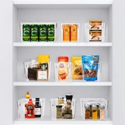 Square Refrigerator Organizer Bins - Clear Plastic Pantry, Cabinet & Fridge Organizer For Kitchen Organization And Storage - Versatile Lightweight Bath, Makeup, Food & Snack Organizer (4 Pack) -Brabantia Shop 51r9dMT0prL