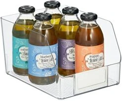 Wide Plastic Kitchen Food Storage Organizer Bin Basket With Open Front And Built-In Label Holder For Cabinets, Pantry - 12 Inch Width - 4 Pack - Clear -Brabantia Shop 51rCRPNdhwL. AC