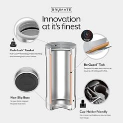 BrüMate Hopsulator Slim Can Cooler Insulated For 12oz Slim Cans | Skinny Can Coozie Insulated Stainless Steel Drink Holder For Hard Seltzer, Beer, Soda, And Energy Drinks (Glitter Mermaid) -Brabantia Shop 51rE19CV4QL