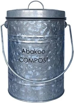 Abakoo Stainless Steel Compost Bin - Premium Grade 304 Stainless Steel Kitchen Composter - Includes 4 Charcoal Filter, Indoor Countertop Kitchen Recycling Bin Pail (1.0 Gallon (Galvanized)) -Brabantia Shop 51roZtYbezL. AC