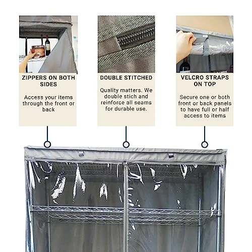 Storage Shelving Unit Cover, Fits Racks 48" Wx18 Dx72 H One Side See Through Panel (Cover Only) 2 Storage Shelving Unit Cover, Fits Racks 48" Wx18 Dx72 H One Side See Through Panel (Cover Only) - Image 2