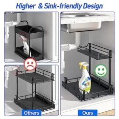 LAMU Larger Under Kitchen Sink Organizers And Storage, Metal Under Sink Organizer Bathroom Cabinet, Undersink Organizers Kitchen, Under Sink Storage And Organization, 13.4W X 16.9D X 15.7H Inches -Brabantia Shop 51u4KvvNjhL