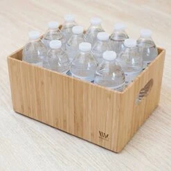 Bamboo Storage Box Multi-Purpose Organizer For Kitchen Supplies Holder, Fruit Bin, Cabinets, Pantry With Built In Handles, Stackable, 12” X 9” X 6” -Brabantia Shop 51u4izmfTvL