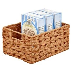 Woven Farmhouse Kitchen Pantry Food Storage Organizer Basket Bin Box - Container Organization For Cabinets, Cupboards, Shelves, Countertops, Store Potatoes, Onions, Fruit, 3 Pack, Camel Brown -Brabantia Shop 51v5L5Ao1zS