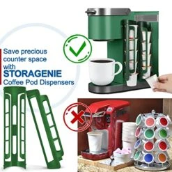 Coffee Pod Holder For Keurig, Wall Mount Side Mount K Cup Storage, Perfect For Small Counters (2 Pack/for 10 Pods, EverGreen) 11 Coffee Pod Holder For Keurig, Wall Mount Side Mount K Cup Storage, Perfect For Small Counters (2 Pack/for 10 Pods, EverGreen) -Brabantia Shop 51vlkKREo2L
