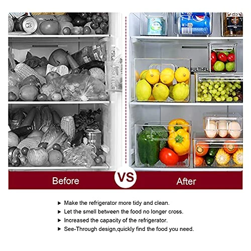 Vaisoz 2PCS Storage Organizer Bins, Pantry Organization And Storage, Refrigerator Fridge Organizer Bins With Built-In Handles For Freezer, Kitchen, Pantry, Cabinet (10.4 X 6.7 X 6 In) 5 Vaisoz 2PCS Storage Organizer Bins, Pantry Organization And Storage, Refrigerator Fridge Organizer Bins With Built-In Handles For Freezer, Kitchen, Pantry, Cabinet (10.4 X 6.7 X 6 In) - Image 5