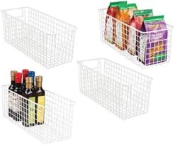 MDesign Shallow Metal Wire Basket For Storage Pantry - Kitchen Organization Basket With Handles - Bin Basket For Organizing Cabinets Or Countertop - Concerto Collection - 4 Pack - Bronze -Brabantia Shop 51xT8mE bUL. AC