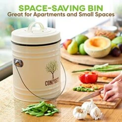 Third Rock Compost Bin Kitchen – 1.3 Gallon Countertop Compost Bin With Lid – Kitchen Compost Bin Countertop – Indoor Compost Bin Kitchen Counter Includes Inner Compost Bucket Liner - Indoor Composter -Brabantia Shop 51yZzKiapQL