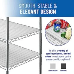 Wire Shelf Liner 18 X 48 - Shelf Liners For Wire Shelf System - 4 Pack In Graphite - Plastic Wire Shelving Shelf Mats-Made In USA -Brabantia Shop 51ynbGpvbYL